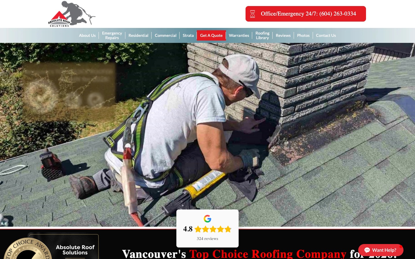 The current homepage